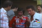 Autodromo di Monza 1978. Intervista a Bruno Giacomelli dopo le prove del Gran Premio d'Italia di Formula 1. 